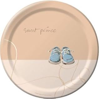 Sweet Prince Banquet Plates Baby Showers Rattle Parties Celebrations 8 Ct