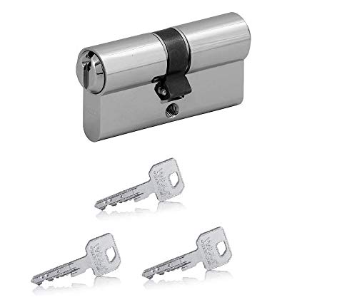 Wilka Carat S1 Double Cylinder Length 35/40 mm with 3 Keys Including Emergency and Danger Function, Drilling Inhibition III