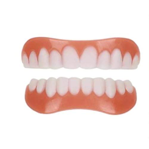 KKRANG 入れ歯 義歯 つけば歯 仮歯 付け歯 飲食可能インスタントスマイル つけ歯 インスタント歯 インスタント 入れ歯 自分で作る 美容義歯 上下歯 歯カバー 差し歯 前歯 白い歯 美容 男女兼用 簡単装着 自信笑顔 歯科用品 (下歯 +上歯)