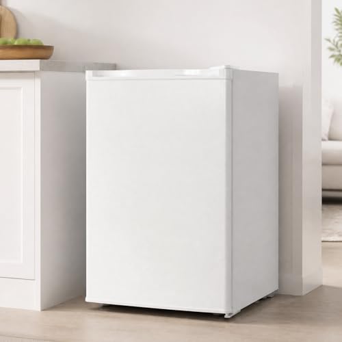 Image of TABU 3.0 Cu Ft Upright Freezer, Mini Freezer with 7 Adjustable Temp, White | Freestanding, Energy Saving, Space Saving, Low Noise, Compact Freezer with Removable Shelves