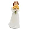 Hodao Resin Female Figurine Holding Flowers Handcrafted Sculpture Statue for Home Decor Elegant Resin Art Collectible for ShelfTable or Mantel Thoughtful Gift for SympathyComfortRemembrance 1