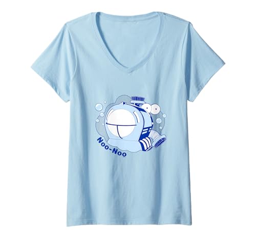 Womens Teletubbies NOO-NOO Naughty Vacuum Vintage V-Neck T-Shirt
