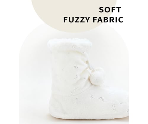 Image of Keyela Womens Non-Slip Sole Slipper Socks, Fluffy Winter House Booties