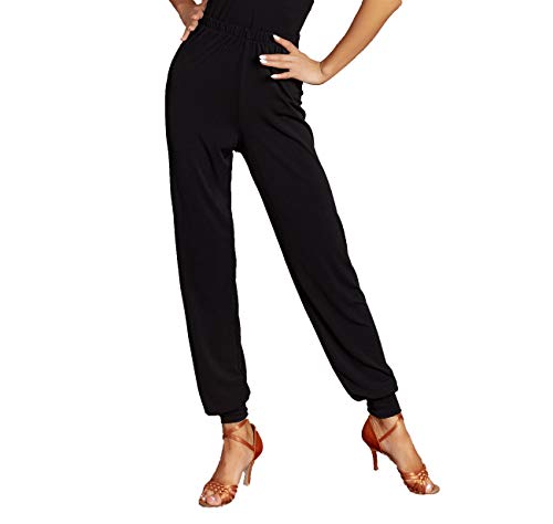 SCGGINTTANZ G4034 Latin Modern Ballroom Dance Professional tightened Cuff Design Pants/Trousers ((FBA) Black, S)