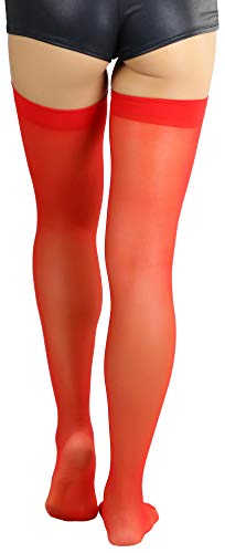 Image of ToBeInStyle Women's Seamless Thigh High Nylon Stocking With Opaque Band