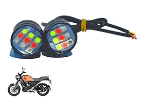 Multi Colour 6 Led Strobe Light for Bike | Warning Emergency Police Light | Motorcycle Strobe Light | Compatible with Yamaha FZ X