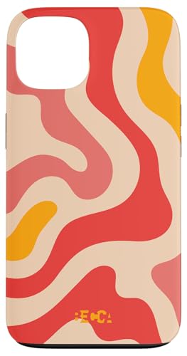 Retro Liquid Swirl Groovy Abstraktes Muster Wave Red Phone Hülle für iPhone 13