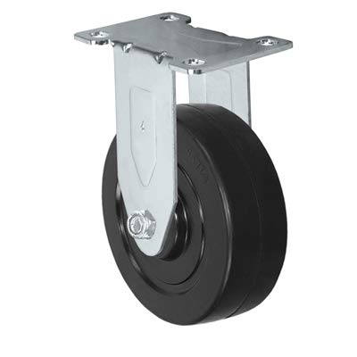 CasterHQ - 4" X 1.25" Stainless Steel Rigid Caster with Hard Rubber Wheel - 350 lbs Capacity