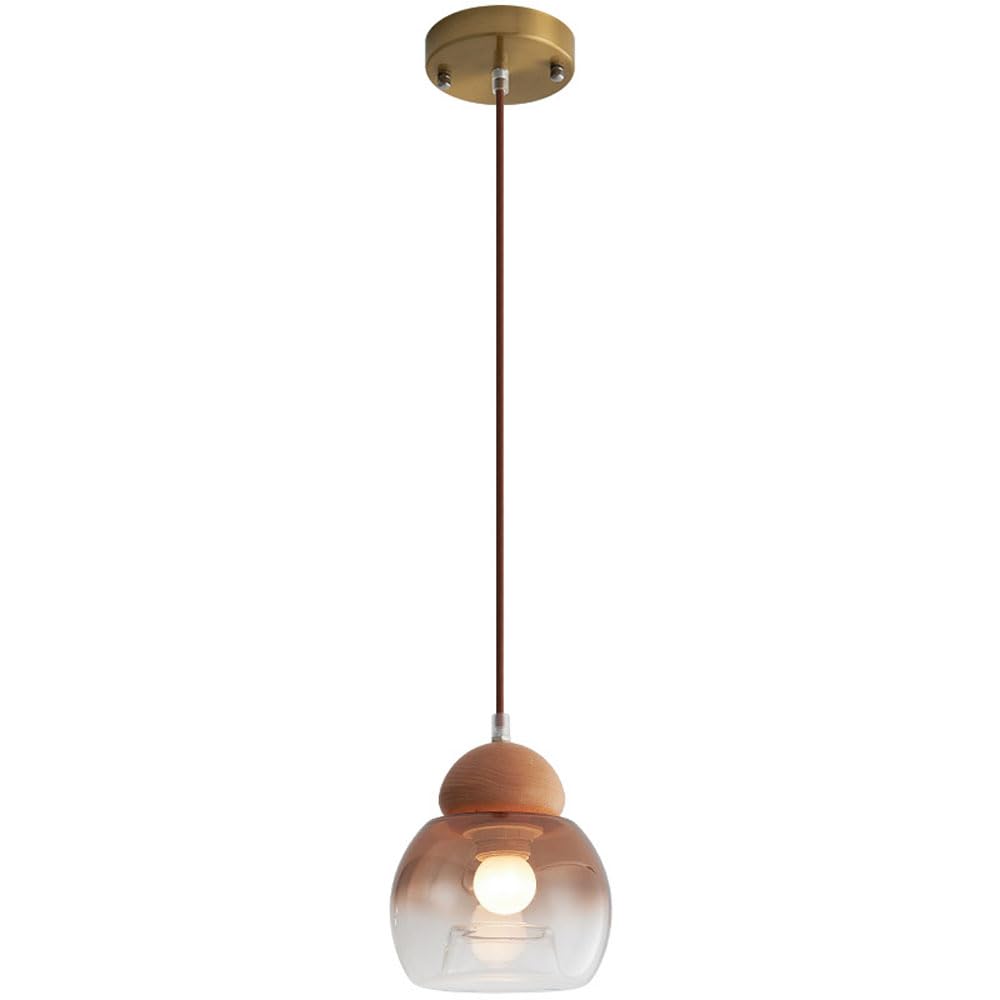 Petite suspension rétro bois élimine l'encombrement sur la table de lit