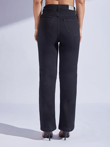Image of Miss Chase Women's Straight High Rise Stretchable Denim Jeans