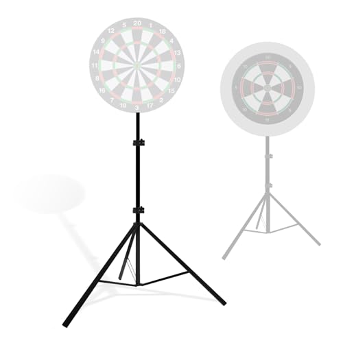 Heavy Duty Dartboard Stand with Tripod Base – Dart Board Stand with Adjustable Height from 34' to 74', Portable Dart Board Holder & Easy Assembly, Perfect for Indoor, Outdoor, Bar, and Travel Use