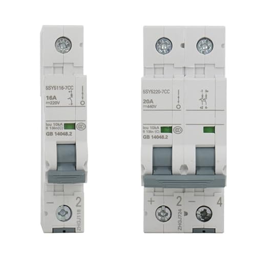 Disjoncteur miniature 5SY5 25A 10KA Type C pour tableau monophasé 220VDC