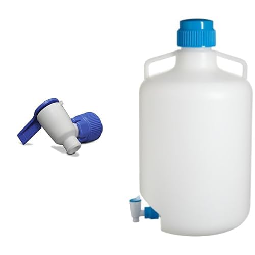 SP Bel-Art Autoclavable Polypropylene Carboy 20L (5.3 Gal) w/Spigot + Replacement Spigot (Set of 2), Leak-Proof, Chemical Resistant, Food-Safe (F11846-0050, H91184-6005)
