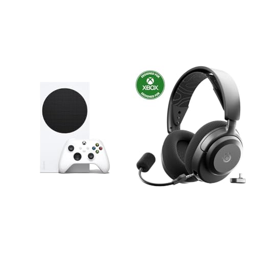 Image of Xbox Series S 1TB SSD Gaming Console 120FPS Robot White + SteelSeries Arctis Nova 3X Wireless Gaming Headset 40 HR Battery Black Bundle