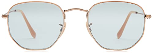 Ray-Ban Rb3548N Hexagonal Flat Lens Evolve Polarized Sunglasses, Copper/Photochromic Light Blue, 54 Mm #TOP1