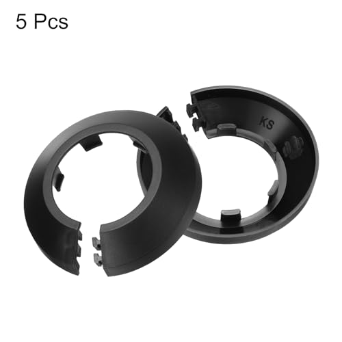 uxcell 5PCS Pipe Cover Decor 1.6 In/41.5mm Flange Pipe Cover Decor PP Plastic Plumbing Cover Plates Escutcheon Water Drain Pipe Line Wall Flange Pipe Decorative Cover, Black by uxcell - Image 3