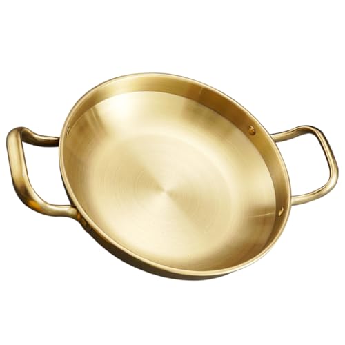 Ciieeo Stainless Steel Ramen Pot Korean Ramen Noodles Pan Double Ear Pot for Family Cooking