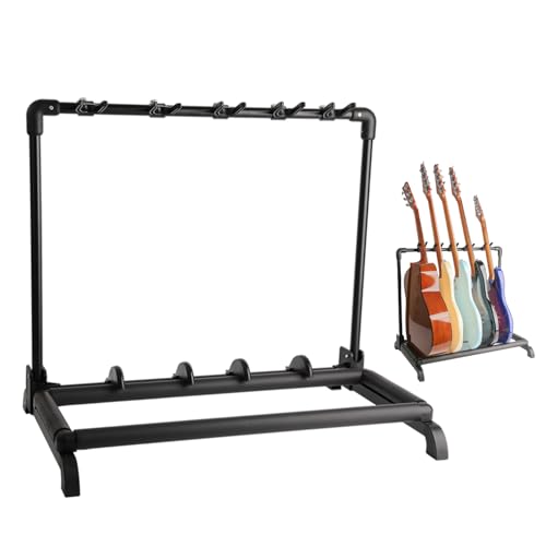 GHOSTFIRE 5 Multi-holder Guitar Stand Floor Folding Adjustable Universal Guitar Display Rack Fit Electric Guitar/Bass/Acoustic (GHS-5)