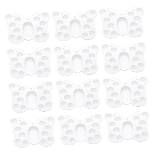 Veemoon Multi-Function Pigment Mixing Board 12pcs Plastic Painting Tray for Boys and Girls Adults