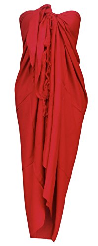 Genesis Imports Sarong Wrap from Bali Your Choice of Design Beach Cover Up (Red Plus Size)