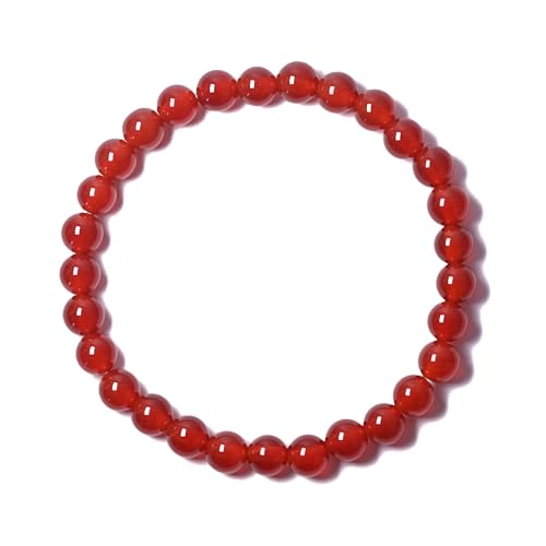 BANANE LAB Red Carnelian Beaded Bracelet with Mystery Polished Crystal Pendant - 6mm Real Natural Gemstone Beads for Women Men - Motivation Courage Confidence Gift for Her him - Fits 6.0 Wrist