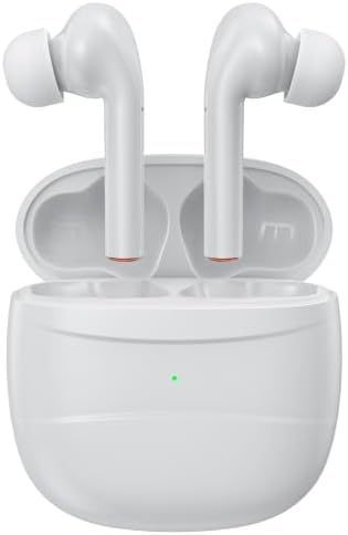 True Wireless in-Ear Earbuds, Bluetooth 5.0 Stereo Earphones with Built-in Microphone, Touch Control, 4-5H Single Playtime, Portable 400mAh Charging Case for iOS Android Phone Laptop Daily Use