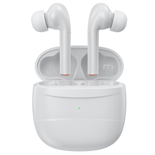 True Wireless in-Ear Earbuds, Bluetooth 5.0 Stereo Earphones with Built-in Microphone, Touch Control, 4-5H Single Playtime, Portable 400mAh Charging Case for iOS Android Phone Laptop Daily Use
