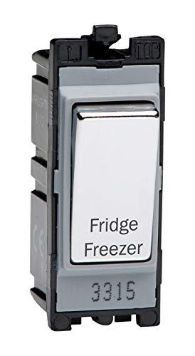 Varilight Engraved 20A 1-Way Double Pole Switch 'Fridge Freezer' PowerGrid Chrome - G201DC.FF