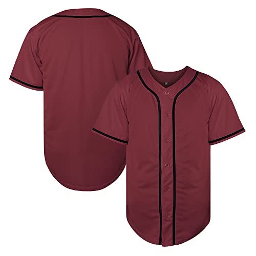 Blank Camiseta de Béisbol con Botones, Hombre, Manga Corta, Tallas S-3XL miniatura 1