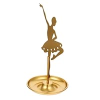 JECOMPRIS Présentoir Bijoux Danseuse Doré Élégant Support Boucles Oreilles Colliers et Bagues Organisateur de Rangement Décoratif pour Femme Cadeau Fête et Anniversaire
