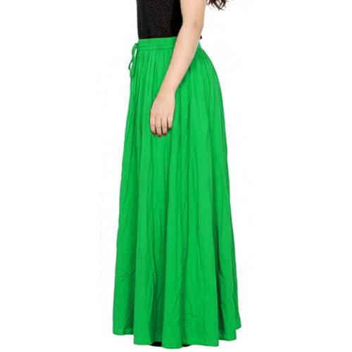 Image of Sttoffa Women Solid Color Maxi Plain Cotton Full Length White Skirt 40 inch Long Cotton Long Skirt