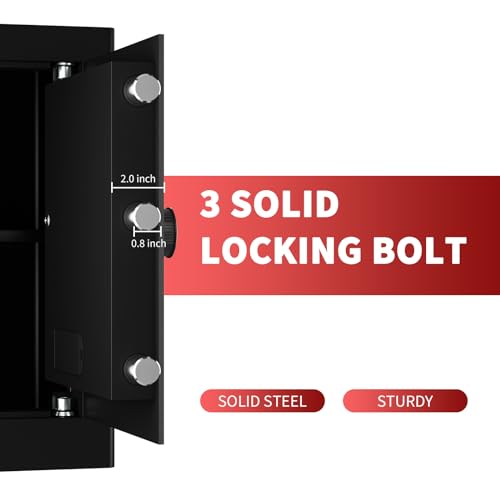 KABISAFE Safe Tresor für Zuhause, 45L Großer Möbeltresor Elektronischer Safe mit Zahlenschloss & Schlüssel, Geldtresor Wandtresor für Gold Schmuck Dokumente Medikamente