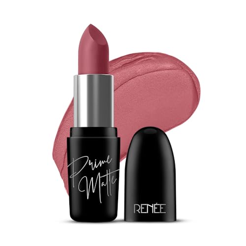 RENEE Prime Matte Lipstick – Vintage Rose, Lightweight & Long-Lasting Formula, Creamy Matte Finish, One Swipe Application, Non-Drying, Vitamin E Infused, 4.5Gm