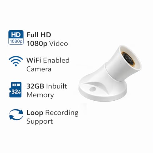 Image of SAFETYNET 1080P Full HD WiFi Security Camera | 24 /7 Continuous Power | iWFCam App Live View | Motion Detection | Loop Recording | Mobile & PC Monitoring (Normal Holder)