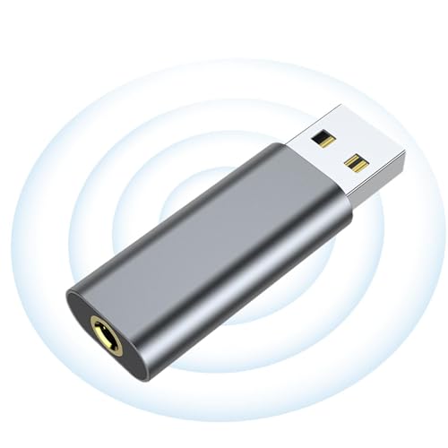 Adaptador USB A Jack - Tarjeta De Sonido Externa De 3.5 Mm Enchufar Y Reproducir | Universal Connect Headphones Y Adaptador De Sonido MicrofousB para La Computadora Portátil Auriculares Micrófon