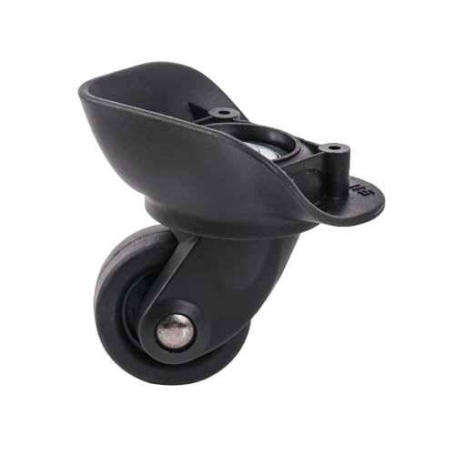 BQLZR Black 7.8x8.1x4cm Plastic Large Left & Right Luggage Wheels W151 DIY Replacement Pack of 24