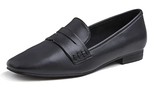 Image of FEVERSOLE Women's Fashion Dress Comfort Low Heel Office Penny Loafer Flats