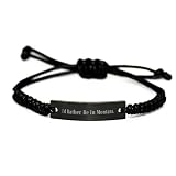 Inspire Montana Gifts, I'd Rather Be in Montana, Funny Holiday Black Rope Bracelet from
