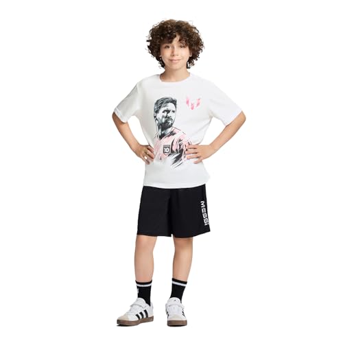 Image of Messi Boys' Lifestyle Short Sleeve T-Shirt, Slim-fit Graphic Tee, Cotton Blend Fabric