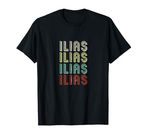 Geschenk für Ilias Personalisierten Namen Lustiger Retro T-Shirt