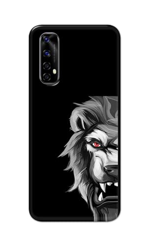 Image of PRINTFIDAA Printed Hard Back Cover Case for Realme Narzo 20 Pro | Realme 7 | Realme Narzo 30 4G Back Cover (Angry Lion) -112