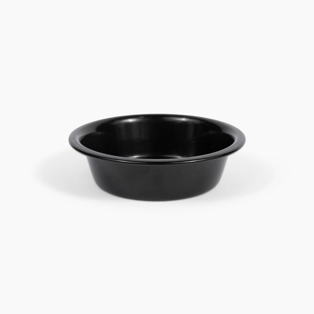 Hiddin Double Elevated Dog Bowl Stand for Small or Medium Dogs, All Breeds, Smoke Grey Acrylic 3.5 Inch Raised Dog Bowl Stand with Two Black Bowls for Food and Water - 1.5 Cups Each Dish