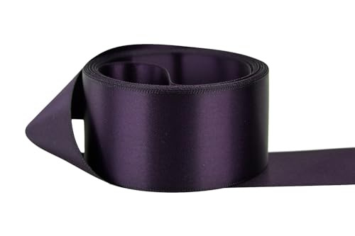 Image of Ribbon Bazaar Double Faced Satin - Premium Gloss Finish - 100% Polyester Ribbon for Gift Wrapping, Crafts, Scrapbooking, Hair Bow, Decorating & More - 1-1 /2 inch Lapis 5yd Spool