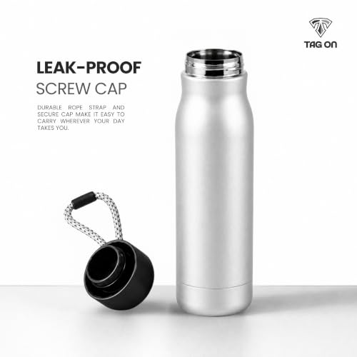 Image of 304 Stainless Steel Water Bottle 500 ml | Hot & Cold | Durable & Leak-Proof | For Office, Home, Kids, School For Women Men | 500ml water bottle | Grey