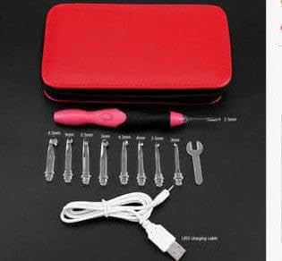 Gancho de ganchillo iluminable intercambiable con accesorios para tejer