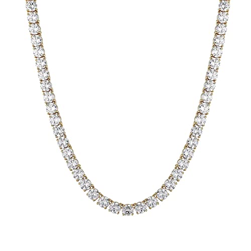 Collier tennis diamants de laboratoire 8mm chaîne 1 rangée 24 pouces
