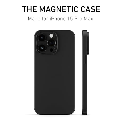 PEEL Capa magnética super fina para MagSafe iPhone 15 Pro Max, preta - ímã compatível com MagSafe em