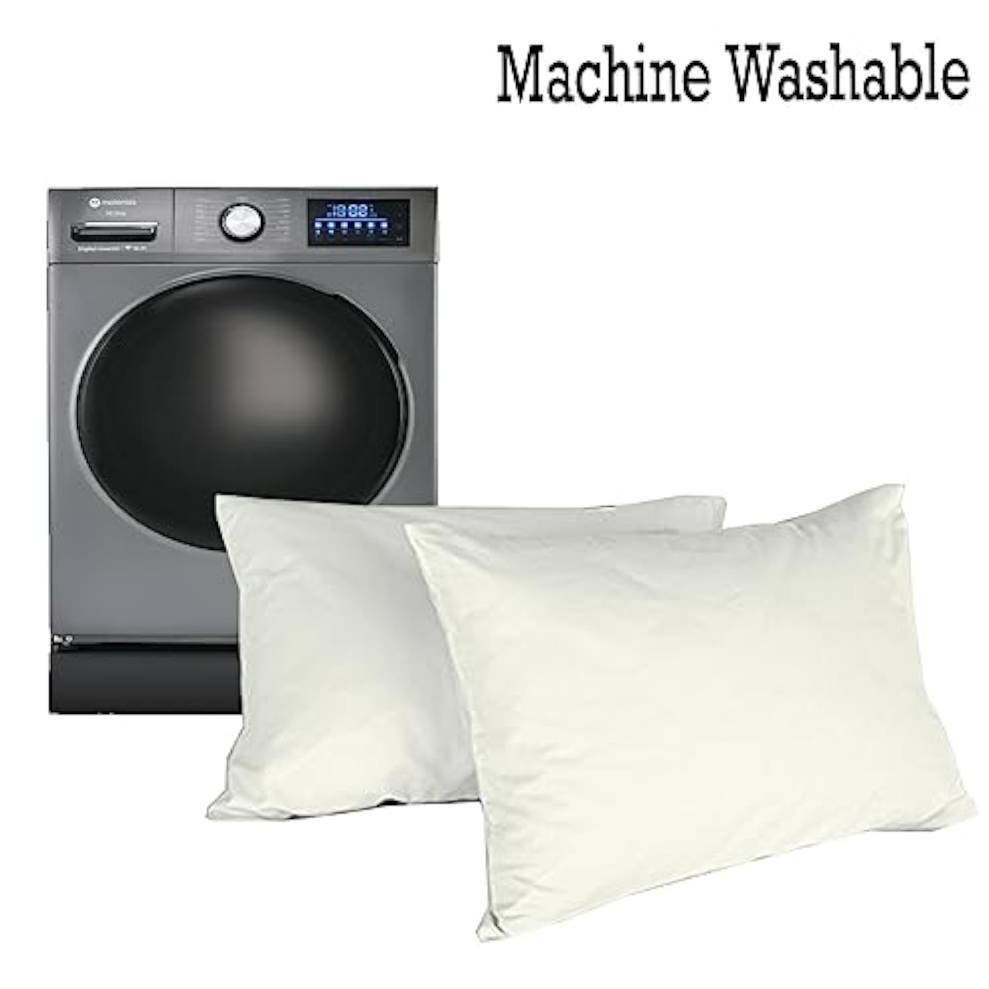 Microfiber Pillow Set of 2 for Sleeping, Ivory