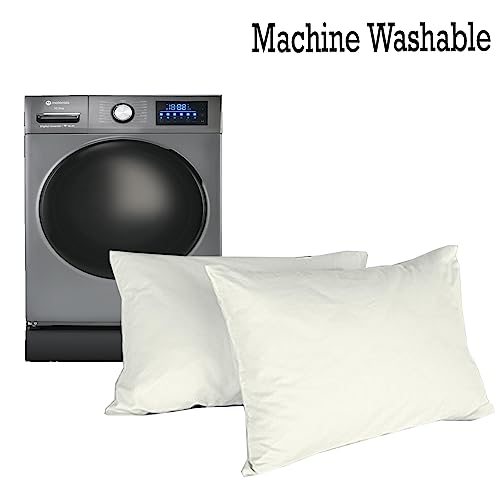 Image of Microfiber Pillow Set of 2 for Sleeping - 16x24 Inches, Ivory
