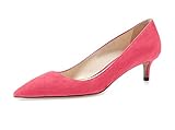  EDEFS Femme Escarpins Classique Mid-Heel Chaussures Soiree Mariage Pink Taille 41